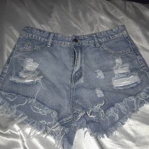 ripped jean shorts